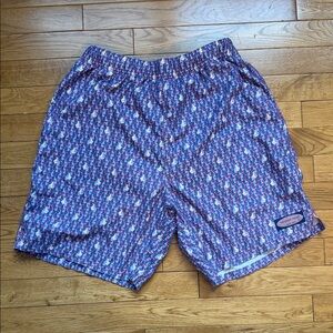 Vineyard Vines Blue and Red Sailboat Swim Trunks